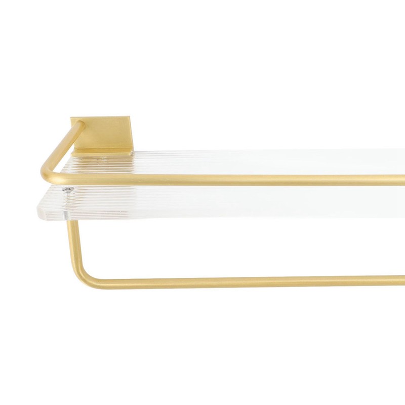 Bathroom Wall Shelf Space Aluminum and Acrylic Rustproof Punch Free