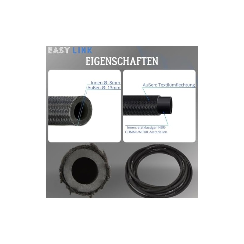 Fuel Hose 8 mm 3 m Petrol Hose Diesel Hose