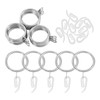 tonyg-p 20 Pack Metal Curtain Rings with Plastic Curtain Hooks,