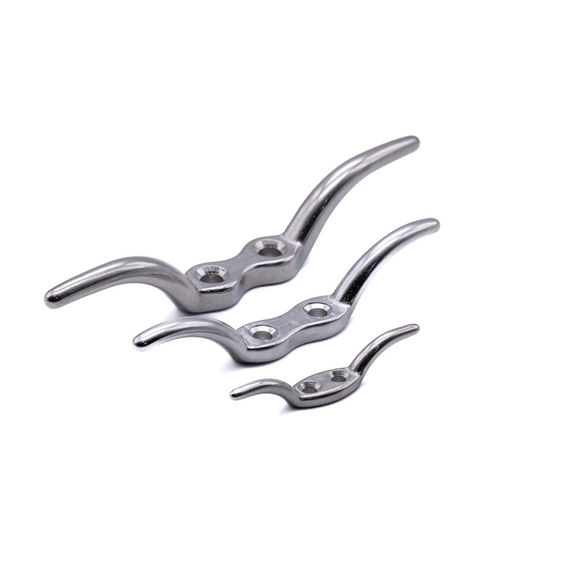 2pcs Flag rope cleat hooks 66mm marine grade stainless steel