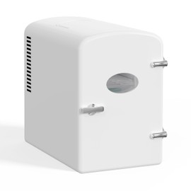 Simple Deluxe 6L Portable Mini Fridge with Observation Window, Warmer and Cooler 9 Cans Compact Refrigerator, 100% Freon-Free & Eco Friendly, White