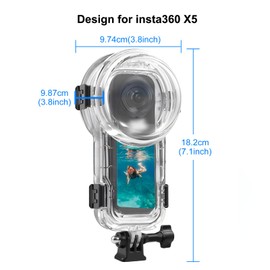 PULUZ 60m Waterproof Dive Case for Insta360 X5, Invisible Underwater Housing Sealed Protective Cover Shell for Insta360 X5 360-degree Photography Camera Accessories