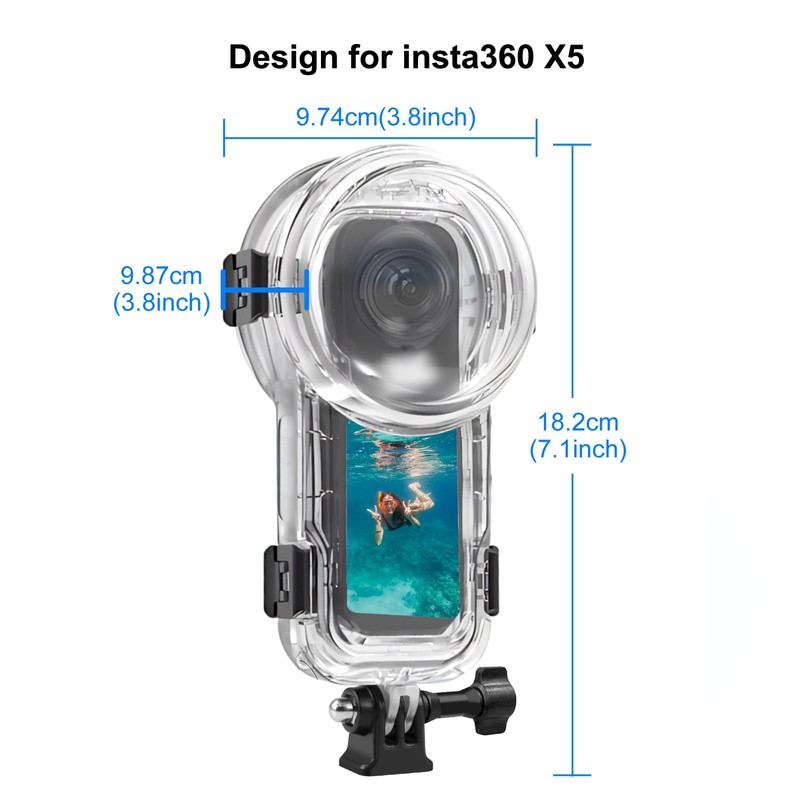 PULUZ 60m Waterproof Dive Case for Insta360 X5, Invisible Underwater