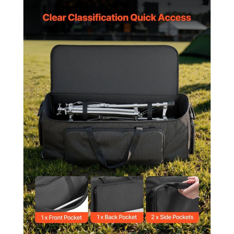 1680D Drum Hardware Carry Bag with Sturdy Handle Smooth Zipper