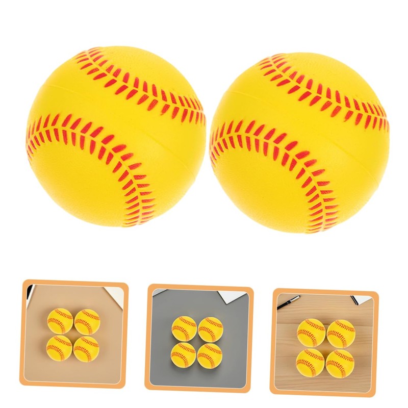 Kisangel 4pcs Soft Foam Baseballs Safe PU Sponge Training Balls