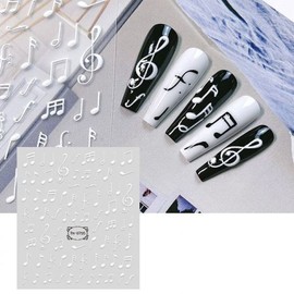 5D Milky Musical Note Nail Sticker Supplies Stickers Nail Gel Stones DIY Materials Parts Art / 5D 밀키음표 네일스티커 용품 스티커 네일 젤 스톤 셀프 재료 파츠 아트