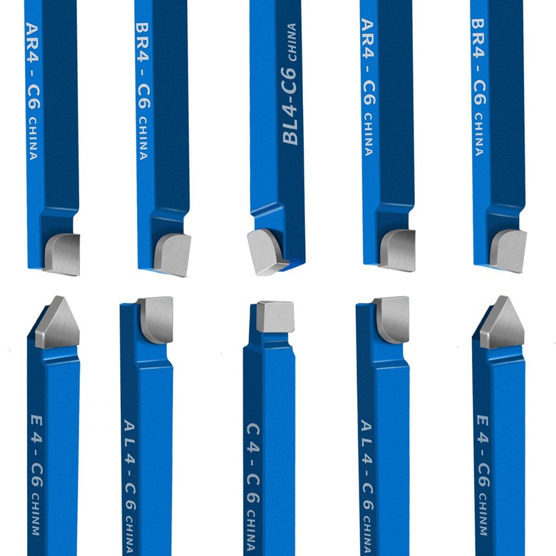 10PCS 1/4" Metal Lathe Cutting Tools,C-6 Carbide Tip Cutter Tool