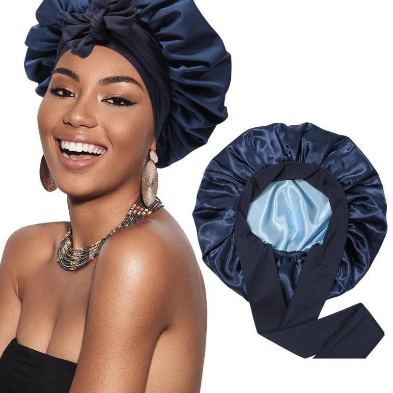 Satin Bonnet Silk Sleep Cap Extra Large for Curly Hair