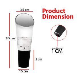 Trovety Wine Aerator Pourer Spout – 2-in-1 Diffuser Oxygenator and Pouring Dispenser for Enhanced Smoother Flavors of Red Wines – Silicone Aeration Breather (Black Stopper)