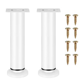 2 x Furniture Feet, Height Adjustable Feet for Furniture Feet, White, 18-30 cm Furniture Legs, Cabinet Feet for Cabinets, Dressers, Couch Feet, Bed Feet, Sofa Feet, Cabinet Feet for Sofa, Table, Bed