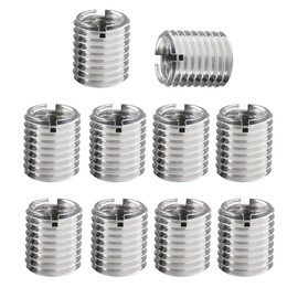 Insert Nut (Inner Diameter M8 x 1.25 Outer Diameter M10 x 1.5 Length 15 mm) Conversion Bolts 10 Stainless Steel Screw Conversion Adapter Single Row Groove Embedded Nut