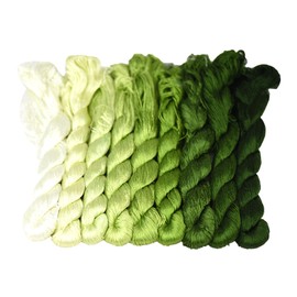 MINGGUXIUYI Natural 100% Silk Thread, Handmade Embroidery Thread, Silk Embroidery Thread 1080 Yards, 9 Colors(107)