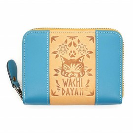 Wachifudo Dayan Genuine Leather Mexico Card Wallet, Blue, Blue