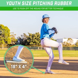 GoSports 18 Inch x 4 Inch Baseball & Softball Pitching Mound Rubber - Youth Size