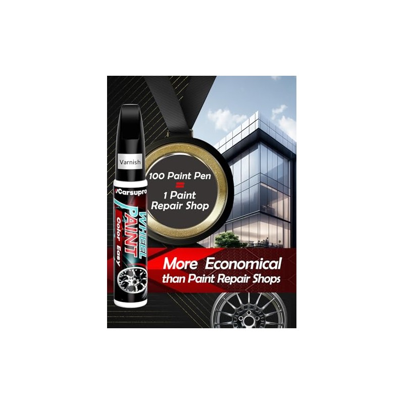 Carsupro Gloss Black Rim Paint, Car Wheel Touch up Paint,Wheel