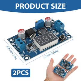 Pack of 2 DC-DC Buck Voltage Converter Power Module, Adjustable Step-Down Module, Stable 36V 24V 12V to 5V 2A Power Supply Module with LED Display for Electronics Projects