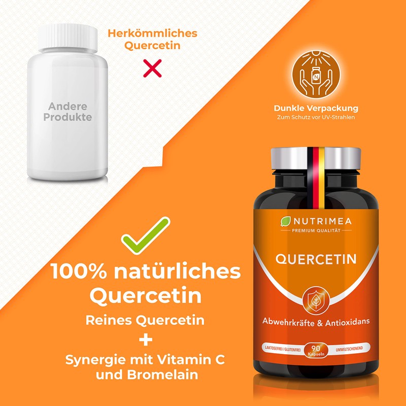 Quercetin with Bromelain + Vitamin C - Natural Active Ingredient