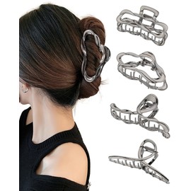 WELROG Pack of 4 Metal Hair Clips for Women - Large Hair Clips Hair Claws Clips for Women and Girls Thick Hair Accessories