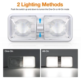 RV Lights Interior, 12 Volt Led Lights 1000LM, Camper Lights 8W, RV Led Lights Interior Fixtures 12V, RV Ceiling Dome Light with Switch for RV/Camper/Trailer/Boat/Car (Natural White, 2Pack).