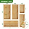 Bamboo Drawer Organizer Set, 5 PCS Multi-Use Individual Wood Storage