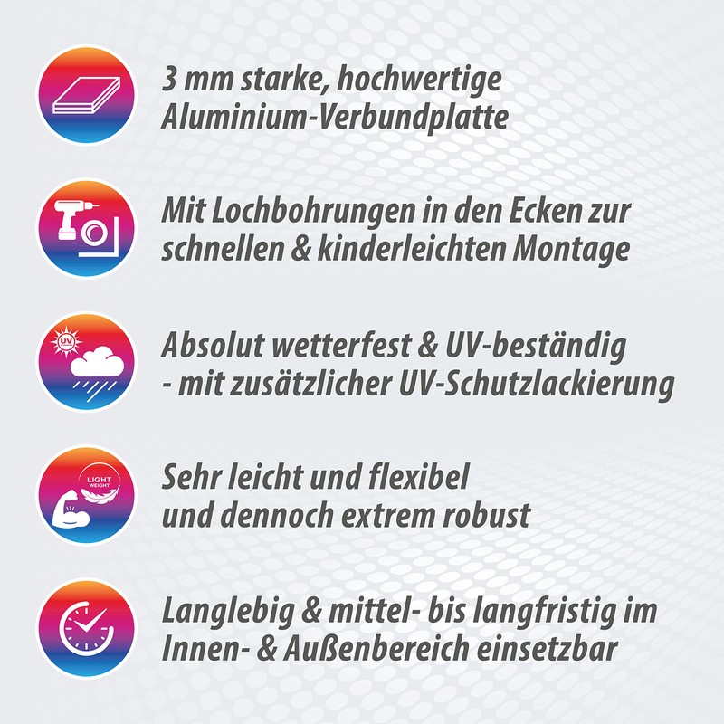 High-Quality Sign Aluminium Dibond with UV Protective Coating "Vorsicht! Dachlawinen"