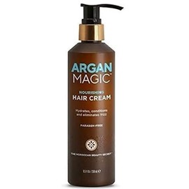 Argan Magic Crema nutritiva para el cabello: hidrata, acondiciona y elimina el encrespamiento para todo tipo de cabello, sella con brillo, sin paraben