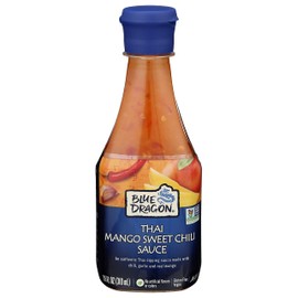 Blue Dragon Thai Mango Sweet Chili Sauce, 10.5 Oz (Pack of 6), Dipping Sauce, Marinade, Squeezy Bottle, Gluten Free, Vegan