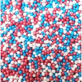 A Pinch Of … Glimmer 100/1000 – Red, White & Blue - Mini Pouch - 30g. Part of our Great British Range, a beautiful sparkly mix of sugar pearls, Just enough for a single bake (Glimmer RWB)