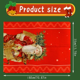 Thyonta Festive Christmas Table Runner Soft Linen Tablecloth with Holiday-Themed Prints for Family Gatherings Holiday Decorations Dining Table Accents (35 X 180 Cm)