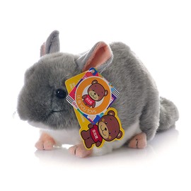 Bangkok Vivid Grey Pet Chinchilla Stuffed Toy 12 Simulation Plush Mouse Doll Lively Fat Tail