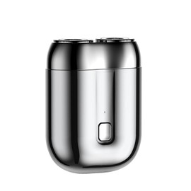New Model Mini Dual-Head Electric Shaver, Upgrade Pocket Shaver, Washable Double Head Razor, USB Mini Portable Razor, Rechargeable Waterproof Compact (Four Color) (Sliver)