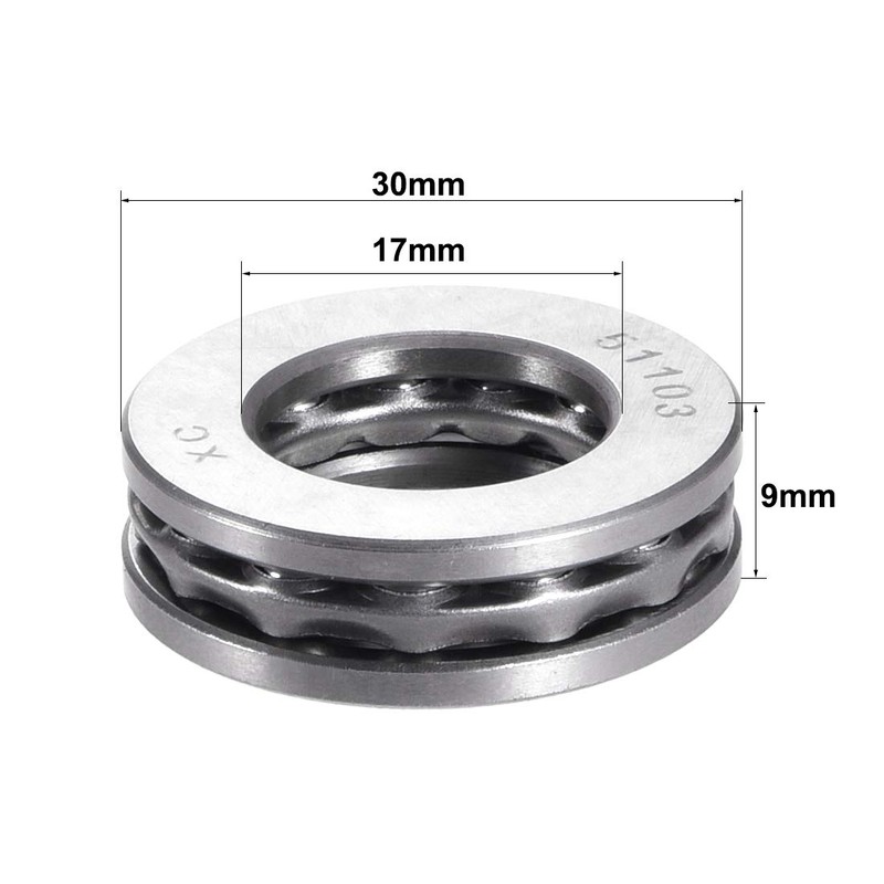 sourcing map 2pcs 51103 Axial Ball Bearings 17 mm x