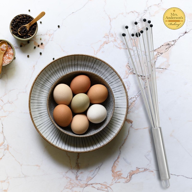 Mrs. Anderson’s Baking Non-Stick Ball Whisk, Stainless Steel with Silicone