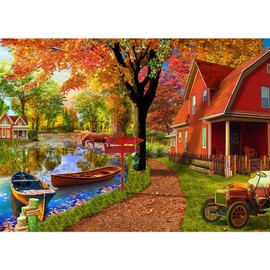 Jigsaw Puzzles for Adults 1000, Puzzles for Adults, Challenging Puzzles, Puzzle Game for The Whole for Women, Gifts for Men, Theme:Autumn Village