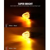 Partsam 5Pcs Amber Torpedo Cab Marker, LED High/Low Brightness Chrome