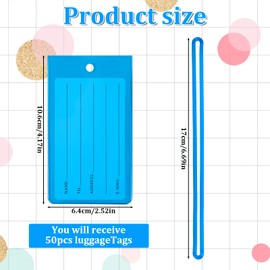 IANFAN 50 Pcs Luggage Tags for Suitcases, Plastic Backpack Bag Baggage