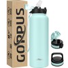 GOPPUS 1.2L/40oz Stainless Water Bottle with Straw Large Thermal Bottle
