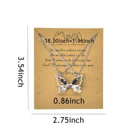 Best Friend Birthday Christmas Gift for Women Matching Butterfly Pendant Necklaces for 2 Sisters Besties Friendship Necklace Gifts for Bestie Best Friend Forever Gifts Silver