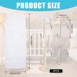 Hanging Stuffed Animal Storage Organizer, Over Door Plush Toy Net with Metal Hooks Breathable Mesh Pockets Baby Accessory Holder for Nursery & Bedroom