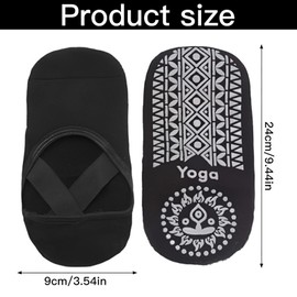 Binnan 3 Pairs Black Pilates Ballet Yoga Socks Women's Non-Slip Premium Yoga Socks Non-Slip Breathable Single Size for Pilates Ballet Dance (EU 35-40)