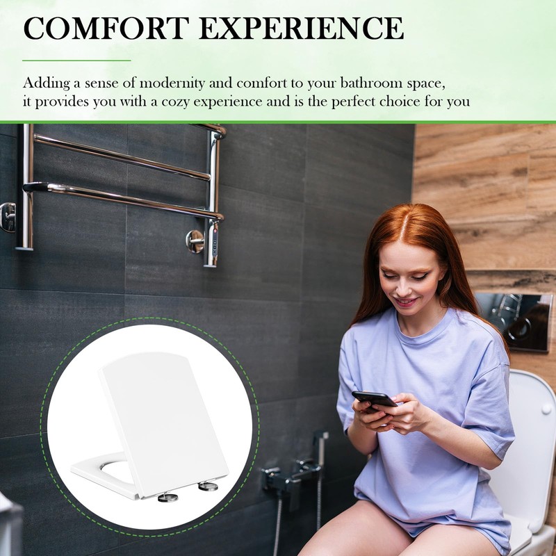 Quiet Close Toilet Seat - Multifunctional PP Material, Slow-Close Mechanism