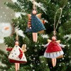 Frasheng Pack of 4 Christmas Angel Pendants, Metal Angel Pendants,