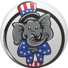 Proud American Republican Elephant Lapel Bin Brooch Badge Pin 0.75"