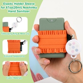 Beautyflier Pack of 4 Elastic Sleeve for Noshinku Pocket Hand Sanitizer 67oz, Colorful Holder Sleeve for Touchland Power Mist Hand Sanitizer Spray, with Keychain, Great for Travel (Style B)