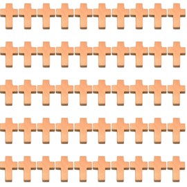 Pack of 50 Wooden Crosses, Wooden Cross Pendants, Cross Pendants, Cross Wooden Cross, DIY Cross with Small Hole, for Making Necklaces, Keyrings