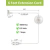 PEESIN Clear Extension Cord 6 FT with Foot Switch, 3