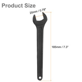 sourcing map Single Open Ended Spanner Wrench, 20mm, Thicken Carbon Steel Open End Wrench Tool for Automotive Repair and Furniture Assembly, Black