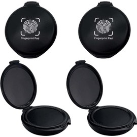 Fingerprint Ink Pad 2 Pack Black Thumbprint Ink Pad for Notary Supplies Mini Fingerprint Kit for Identification Security ID Fingerprint Cards Law Enforcement Fingerprint Office Contract Use