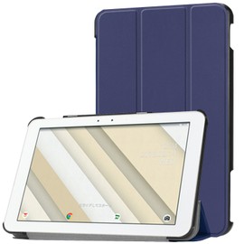 [COKOVI] Qua Tab QZ10 Case Au Qua Tab QZ10 KYT33 Dedicated Cover with Stand Function Tri-fold Side Opening Full Protection (Blue)