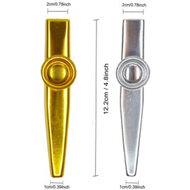 Fartime 26Pcs Metal Kazoos With 20Pcs Kazoo Flute Diaphragms,Musical Instruments,Good Gift for Kids,A Good Companion for Ukulele, Violin, Guitar,Piano Keyboard.